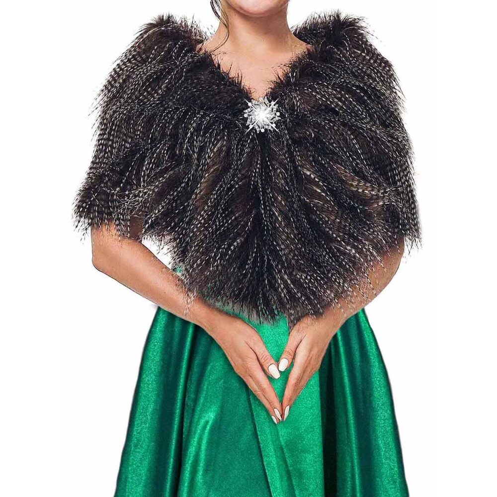 1582 Wedding Fur Shawls And Wraps Bridal Stole Faux Bride Scarf Shrug
